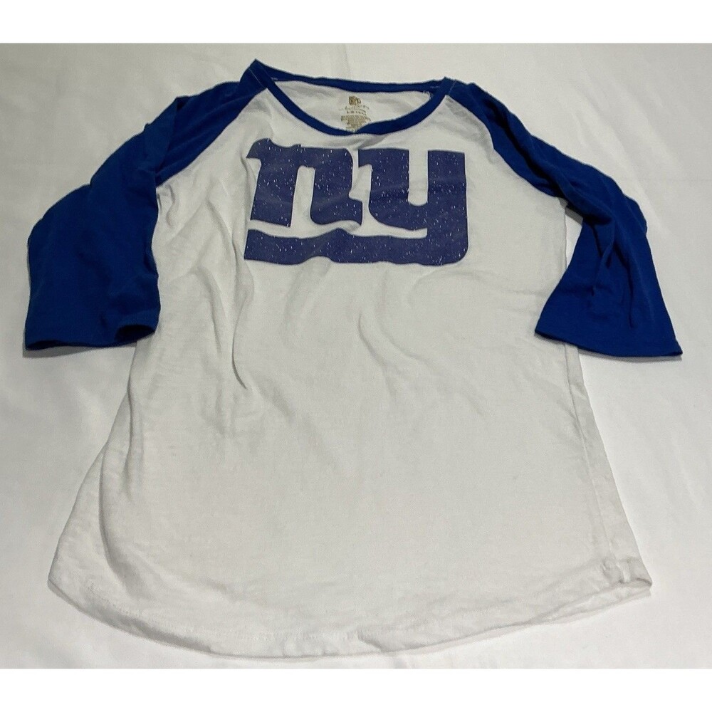 New York Giants Shirt Girls Large White NFL Team Apparel Football